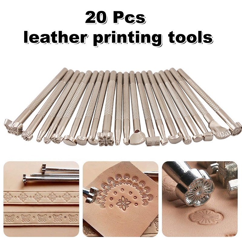 Leather Stamp Set - ชุดเครื่องมือประทับลายหนัง 20 ชิ้น สำหรับงานหนัง ทำอานม้า แกะสลัก